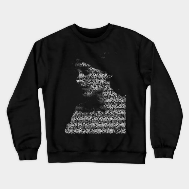 Virginia Woolf - word portrait - made from the love letters between her and Vita Crewneck Sweatshirt by RandomGoodness